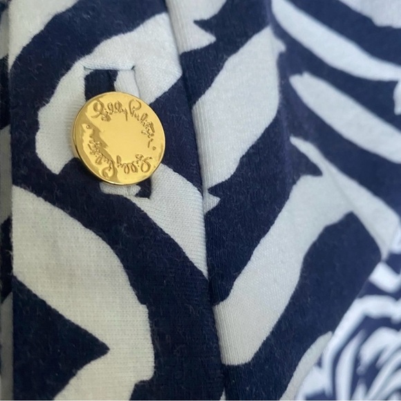 Lilly Pulitzer Navy & White I Got Lucky Bird Charlene Chevron Shift Dress - Picture 7 of 8